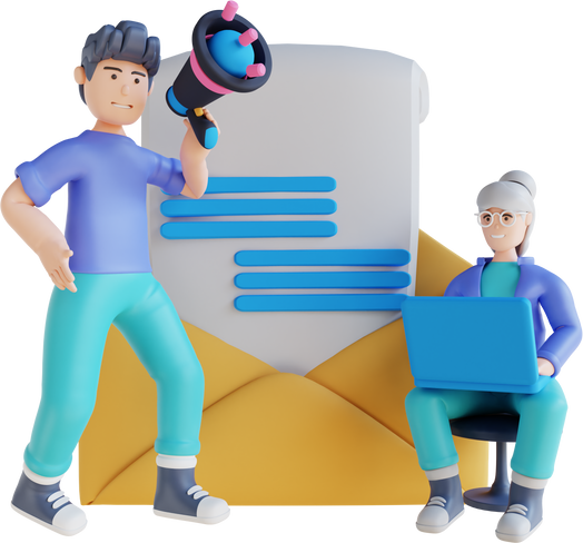 3D illustration email marketing